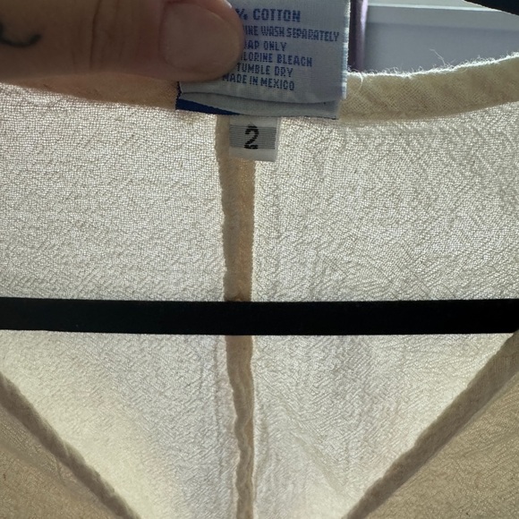 Oh My Gauze Cream Ruched Tie Front Blouse sz 2 great condition - Picture 4 of 4